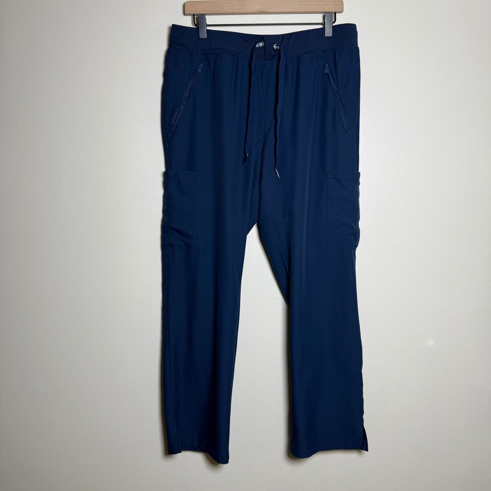 Med Couture Womens Insight Scrub Pants‎ L Blue Stretch Nurse Caretaker Medical